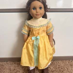 American Girl Doll Cecile Yellow Summer Outfit - Dress, Hat, Boots